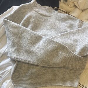 Naked Wardrobe Light Gray Knit Sweater